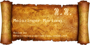 Meiszinger Mariann névjegykártya